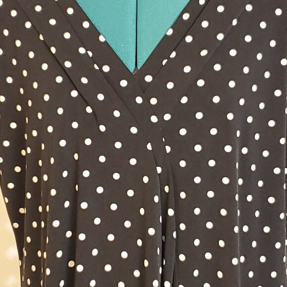 Lane Bryant Womens Top Black White Polka Dot Sleeveless Size 14/16 Plus Casual - Picture 3 of 11